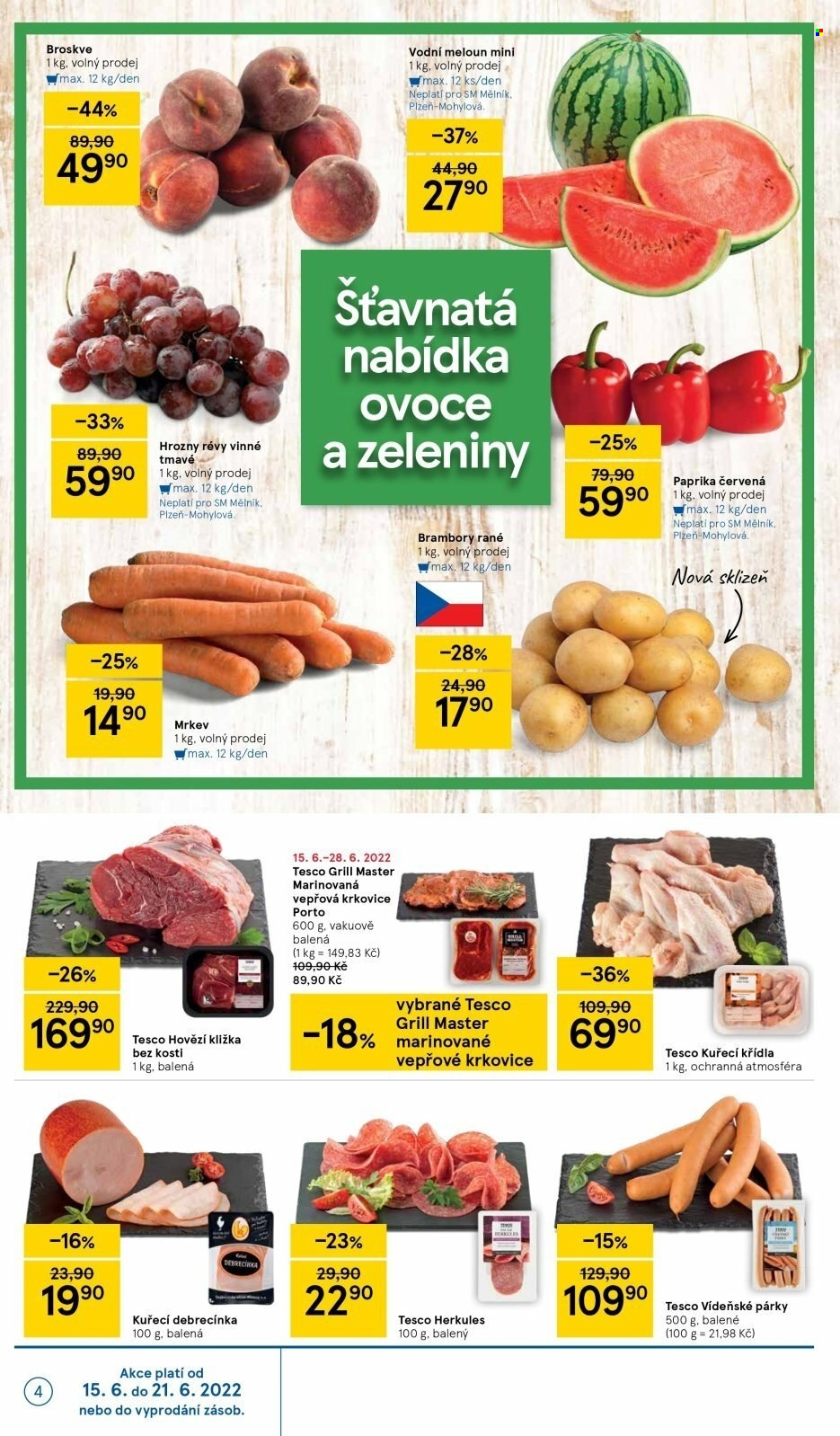 Leták TESCO supermarket - 15.6.2022 - 21.6.2022. Strana 4