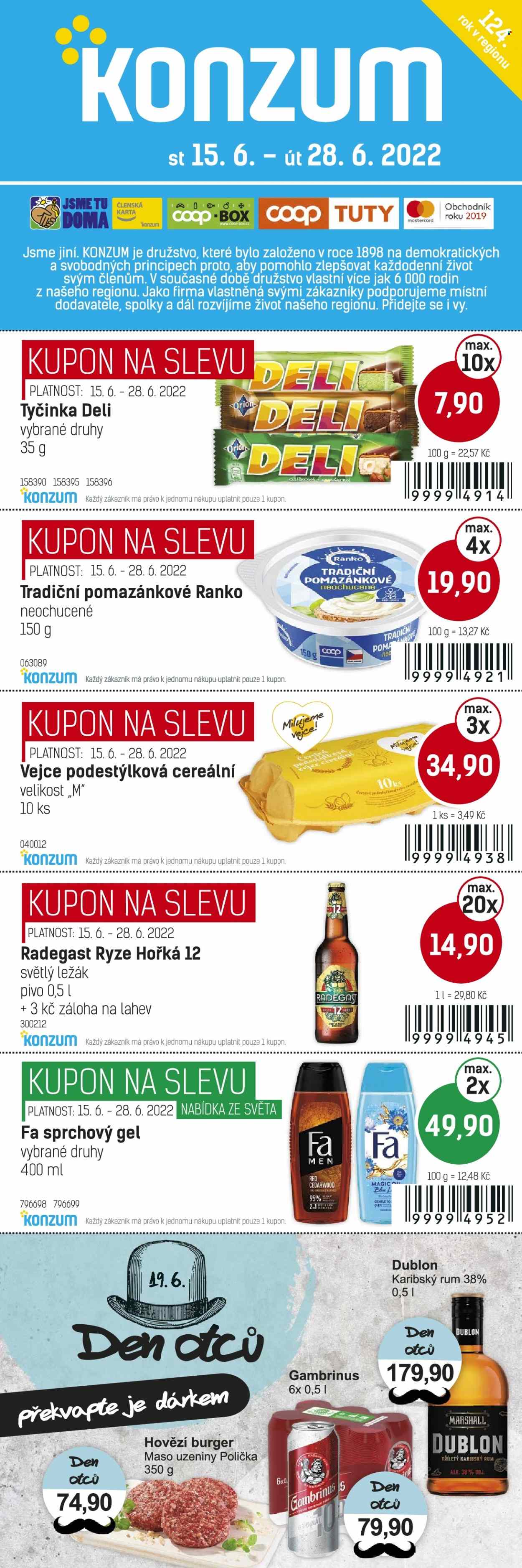 Leták Konzum - 15.6.2022 - 28.6.2022. Strana 1