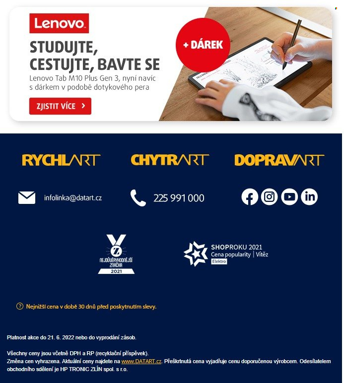 Leták DATART - 16.6.2022 - 21.6.2022. Strana 3