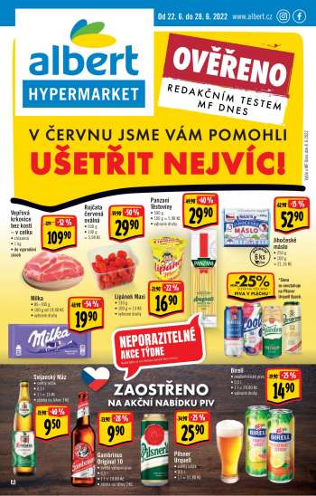 Leták Albert Hypermarket - 22.6.2022 - 28.6.2022.