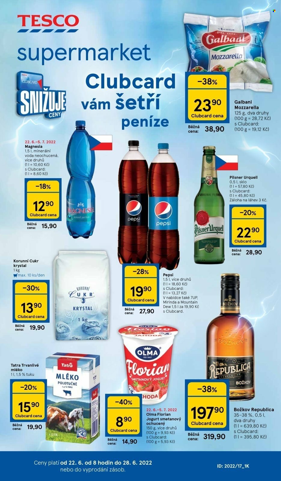 Leták TESCO supermarket - 22.6.2022 - 28.6.2022. Strana 1
