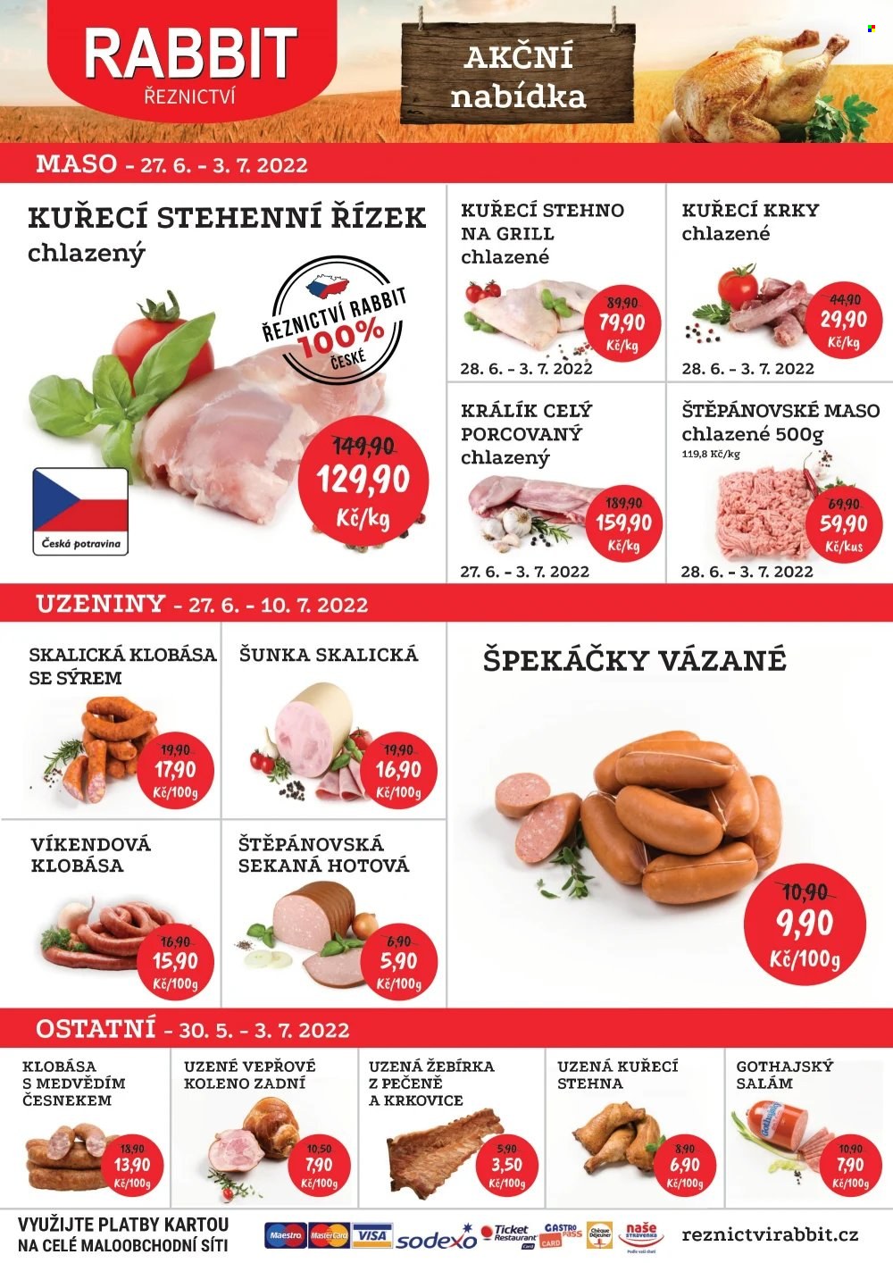 Leták RABBIT řeznictví - 27.6.2022 - 3.7.2022. Strana 1