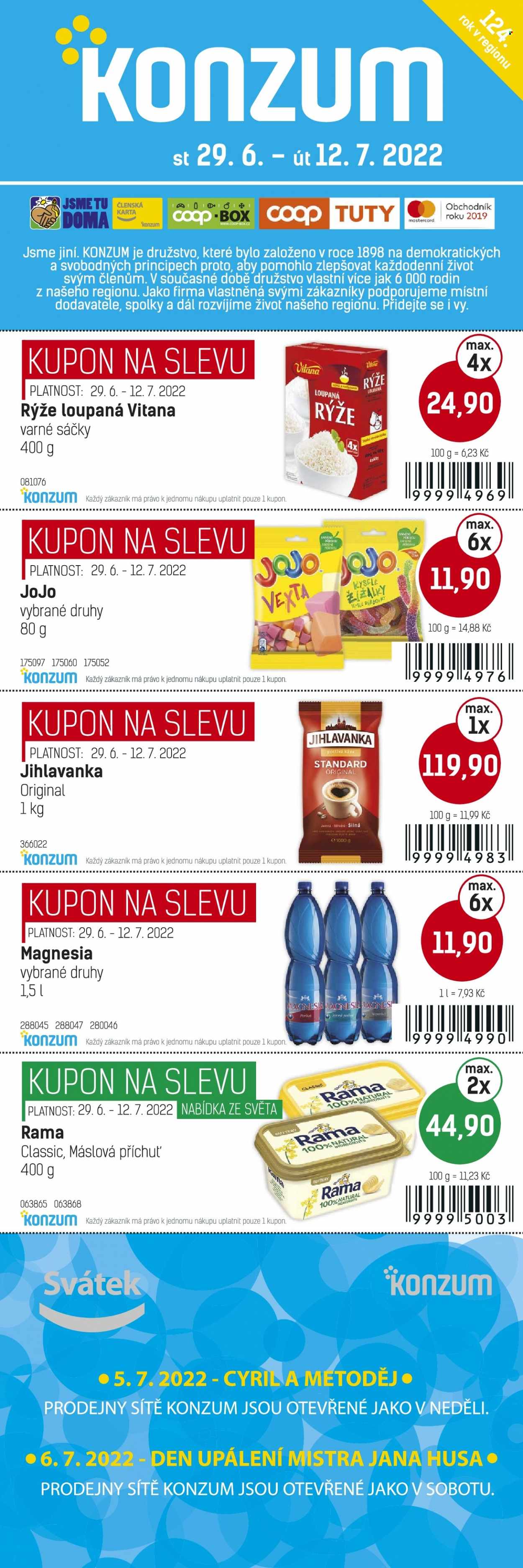 Leták Konzum - 29.6.2022 - 12.7.2022. Strana 1