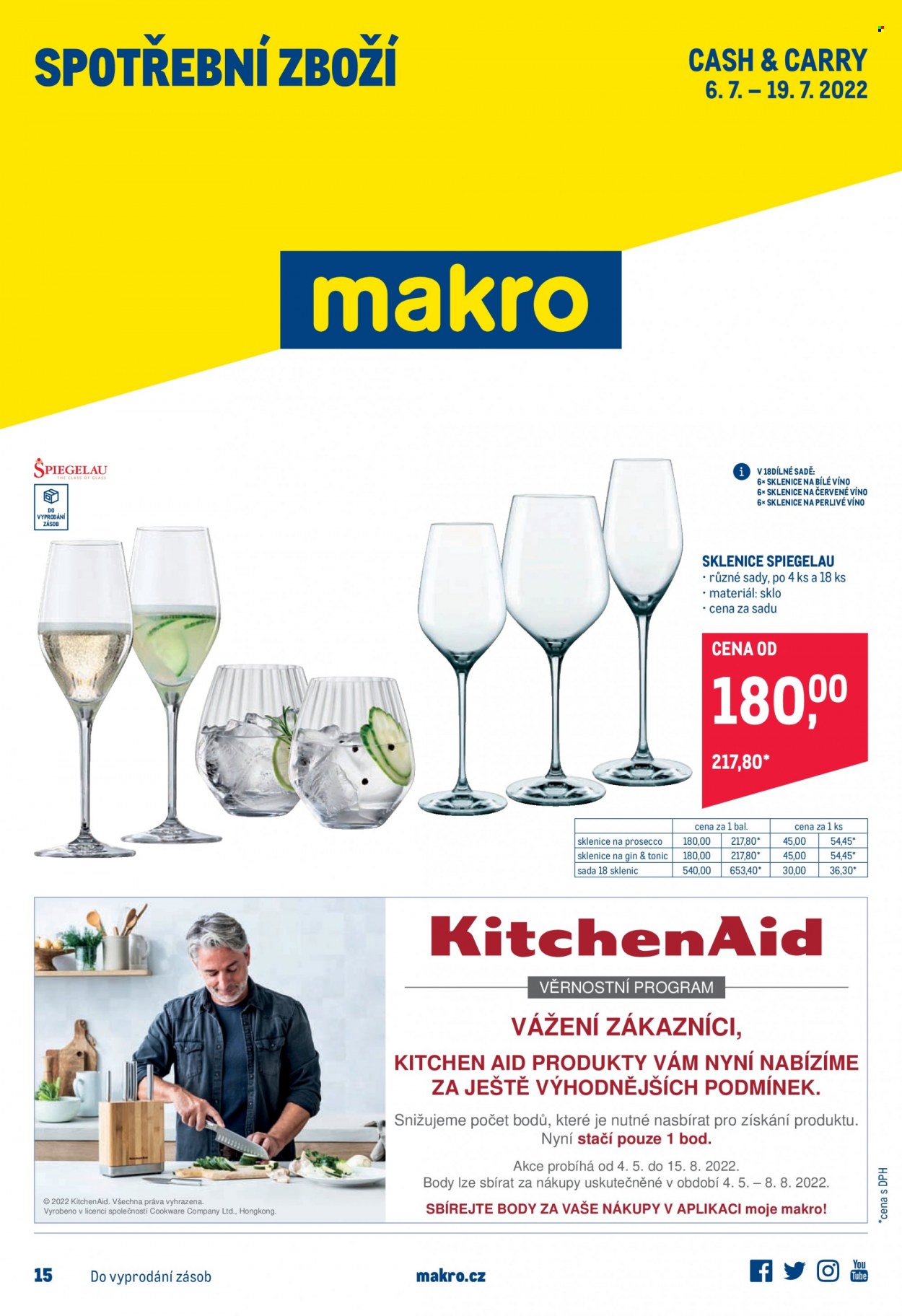 thumbnail - Leták MAKRO - 6.7.2022 - 19.7.2022 - Produkty v akci - sklenice, sklenice na likér, sklenice na víno. Strana 1.