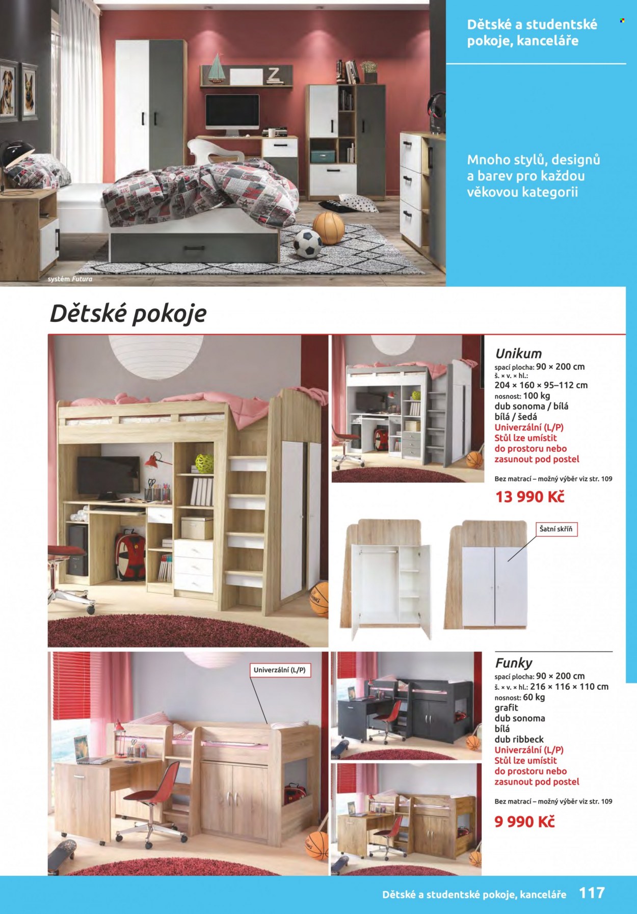 thumbnail - Leták ORFA nábytek - Produkty v akci - stůl, skříň, šatní skříň. Strana 117.
