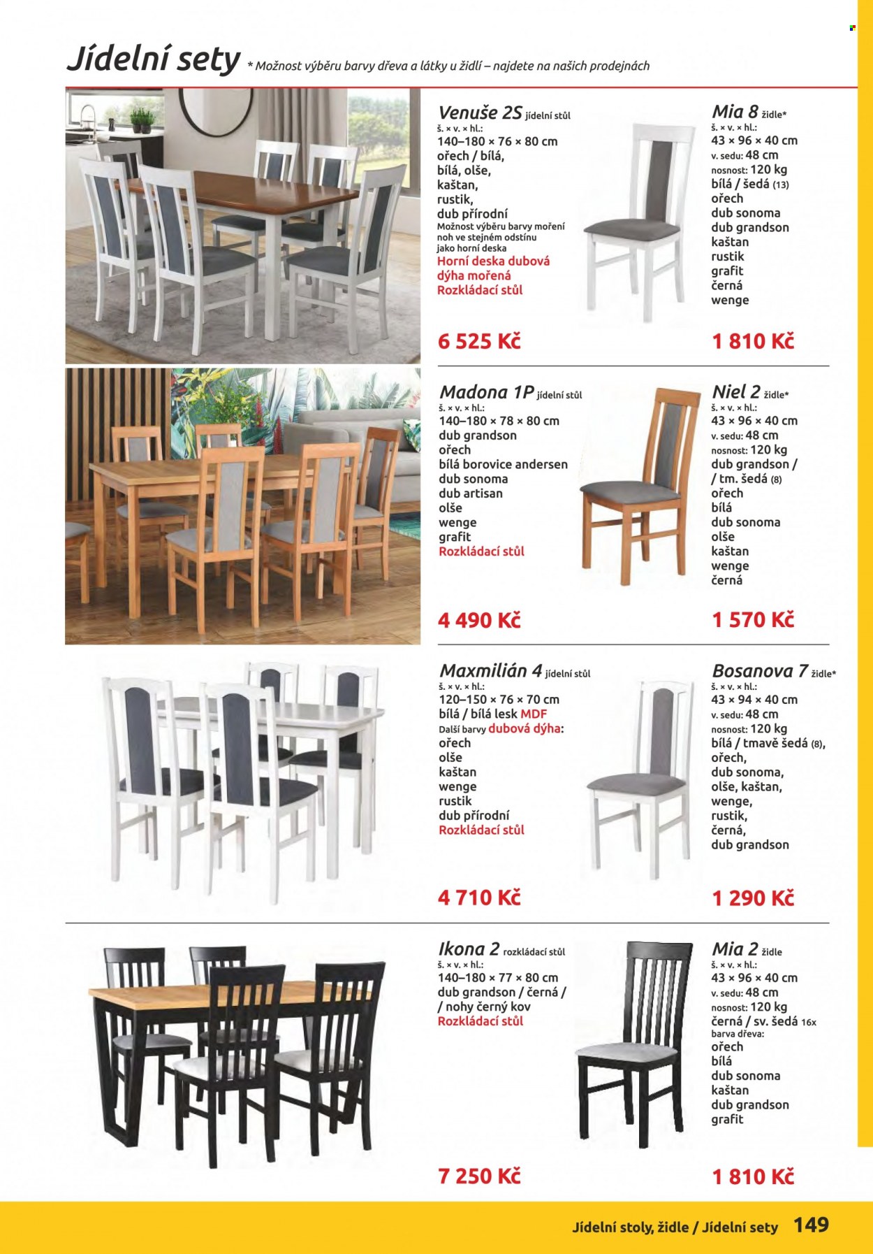 thumbnail - Leták ORFA nábytek - Produkty v akci - jídelní stůl, stůl, židle. Strana 149.