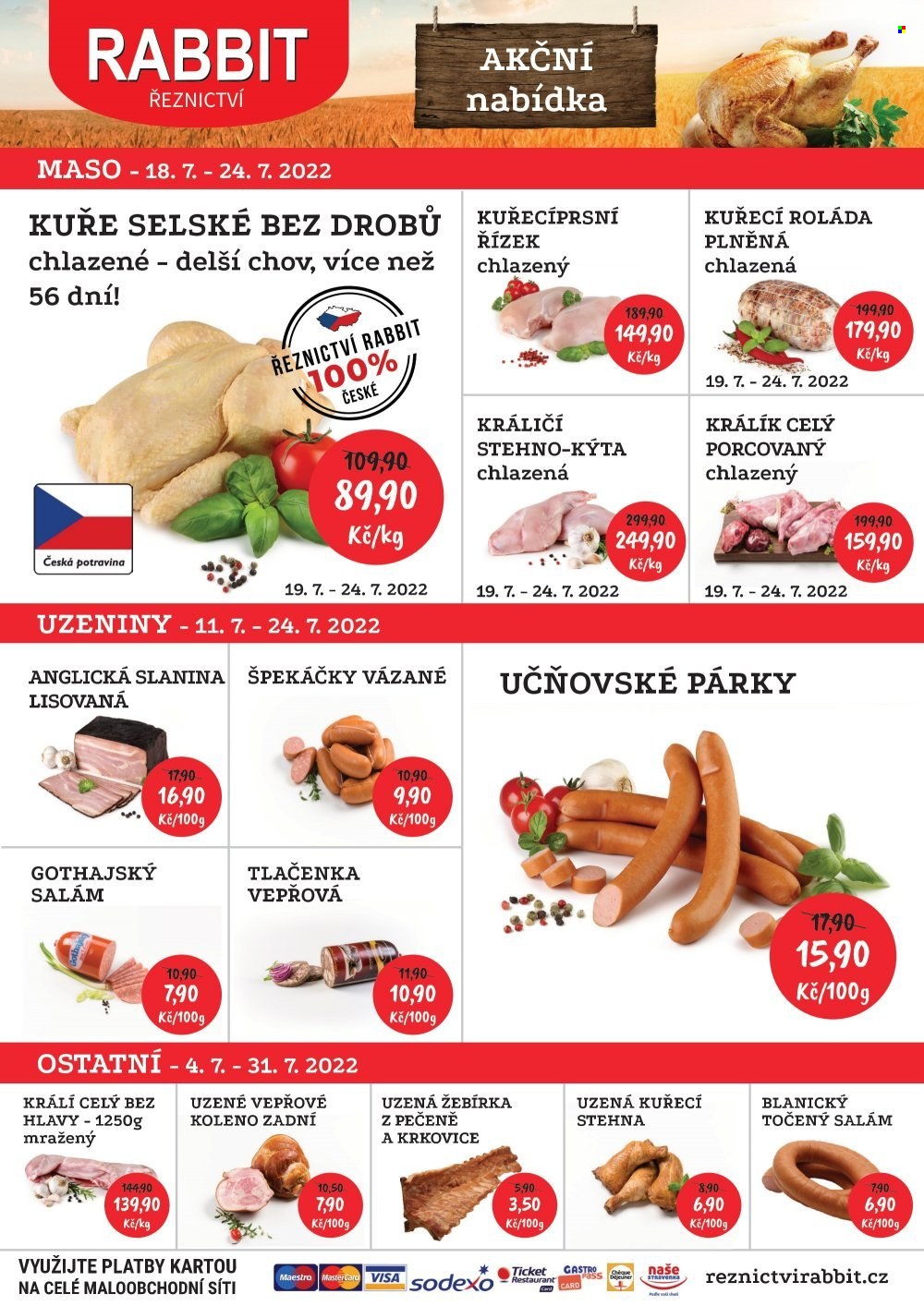 Leták RABBIT řeznictví - 18.7.2022 - 24.7.2022. Strana 1