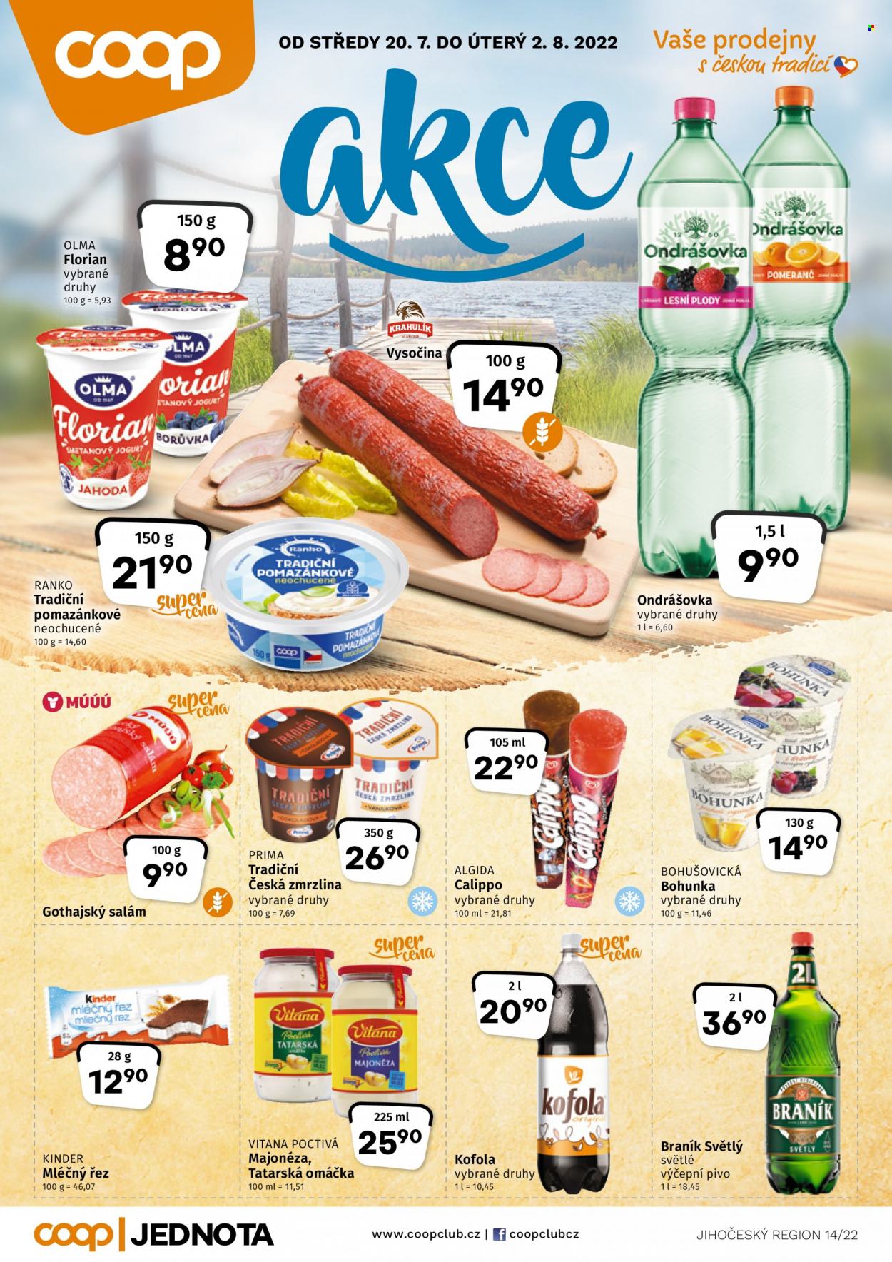 Leták coop JEDNOTA - 20.7.2022 - 2.8.2022. Strana 1