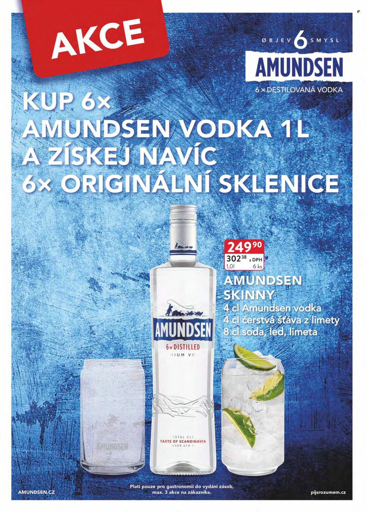 thumbnail - Leták Astur & Qanto velkoobchod - 1.8.2022 - 31.8.2022 - Produkty v akci - limetka, čerstvá šťáva, soda, vodka, Amundsen, sklenice. Strana 9.