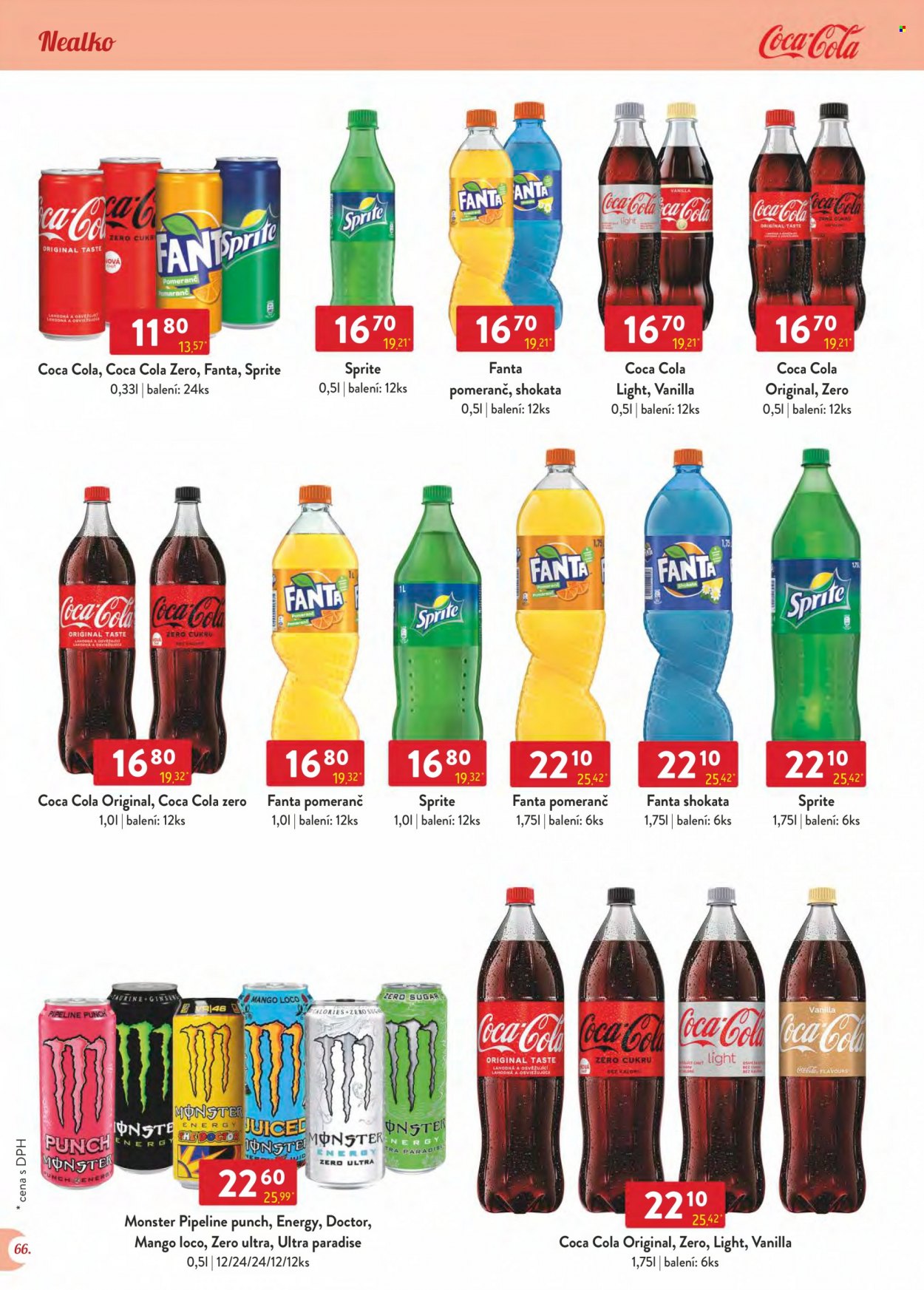 thumbnail - Leták Astur & Qanto velkoobchod - 1.8.2022 - 31.8.2022 - Produkty v akci - mango, energetický nápoj, Fanta, limonáda, Coca-Cola, Sprite, Monster Energy. Strana 66.