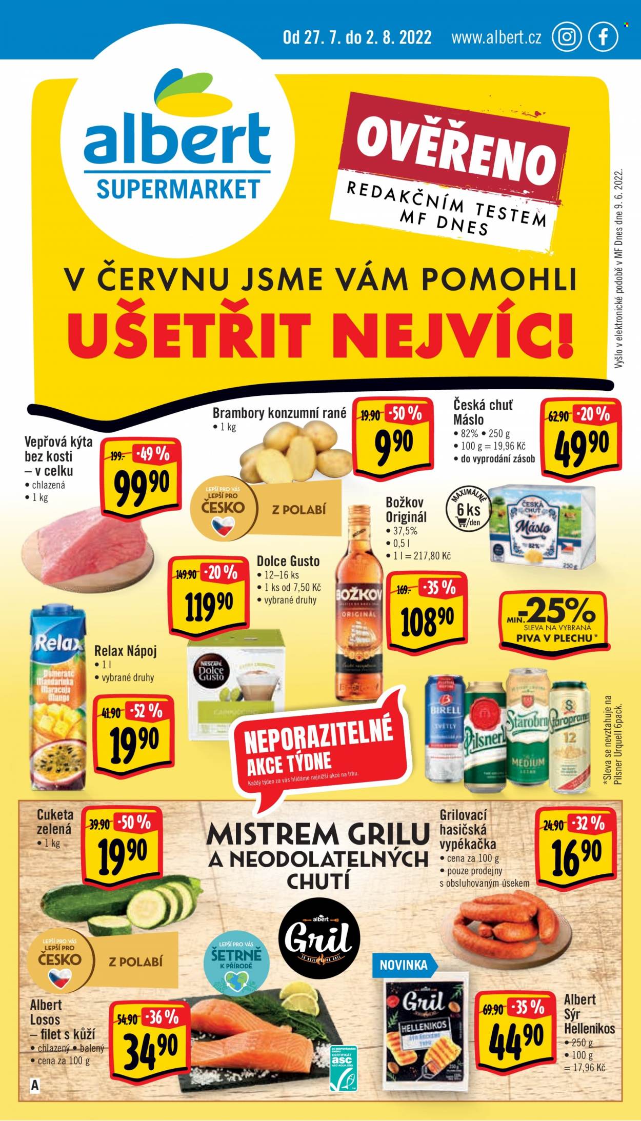 Leták Albert Supermarket - 27.7.2022 - 2.8.2022. Strana 1