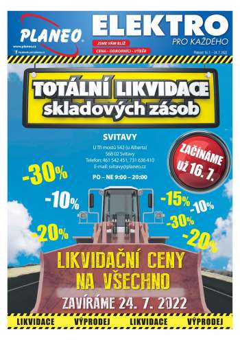 Leták PLANEO Elektro - 16.7.2022 - 24.7.2022.