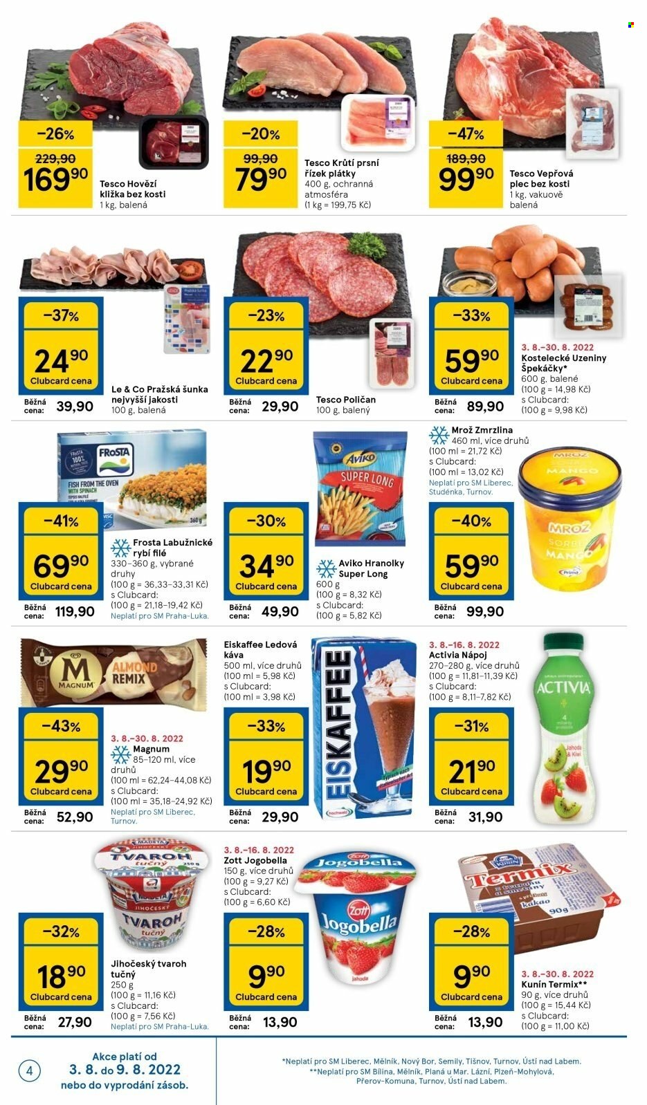 Leták TESCO supermarket - 3.8.2022 - 9.8.2022. Strana 4