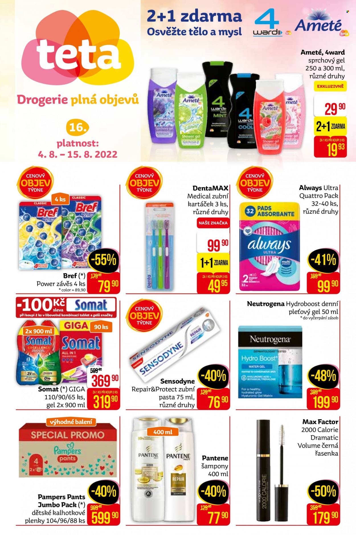 Leták Teta drogerie - 4.8.2022 - 15.8.2022. Strana 1