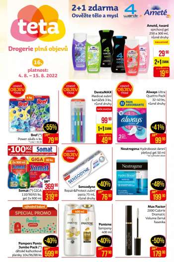 Leták Teta drogerie - 4.8.2022 - 15.8.2022.