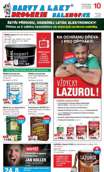 Leták Barvy a laky drogerie - 2.8.2022 - 21.8.2022.