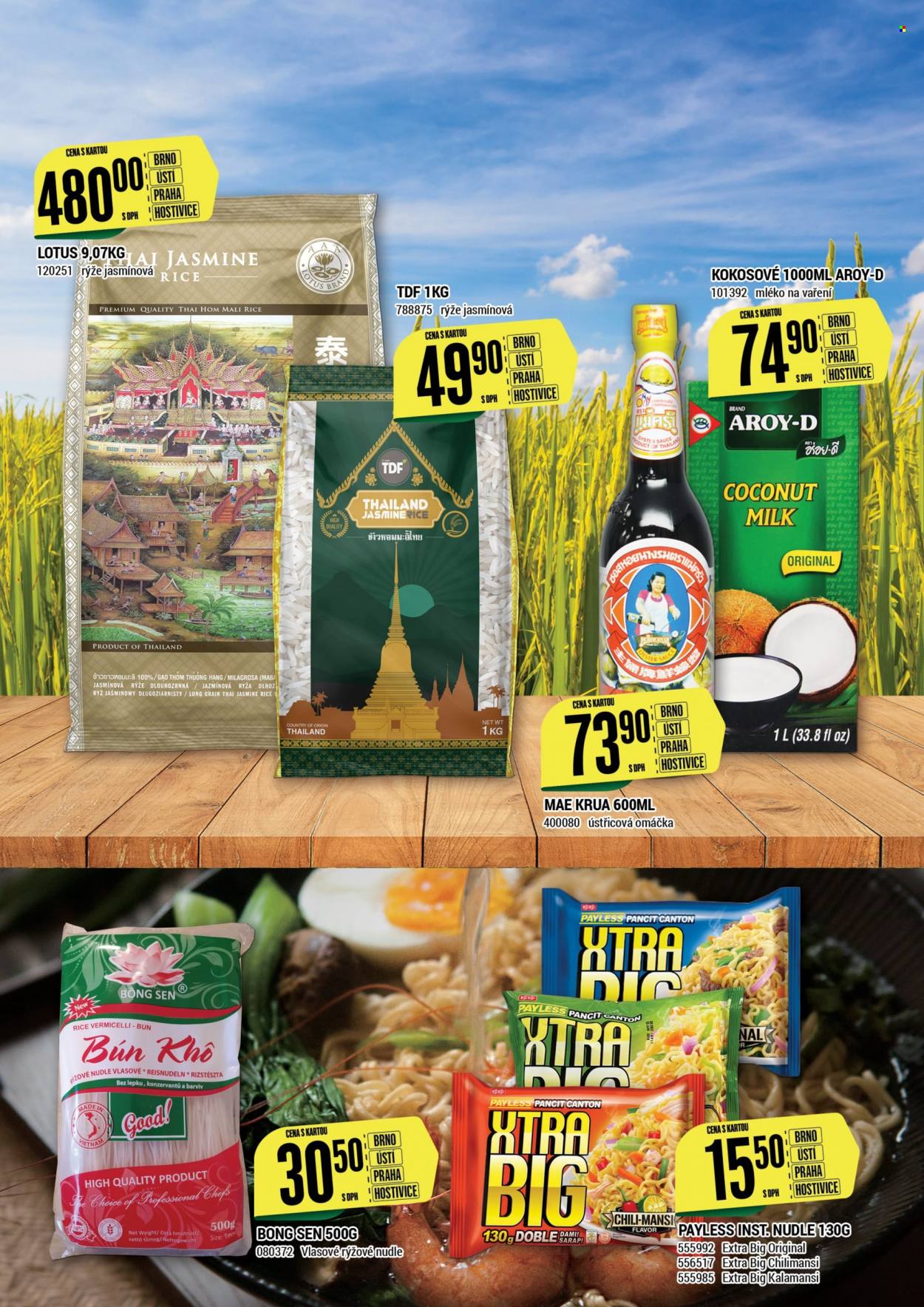thumbnail - Leták Tamda Foods - 3.8.2022 - 9.8.2022 - Produkty v akci - Lotus, kokosové mléko, rýže, jasmínová rýže, nudle, rýžové nudle, dlouhozrnná rýže, ústřicová omáčka. Strana 4.
