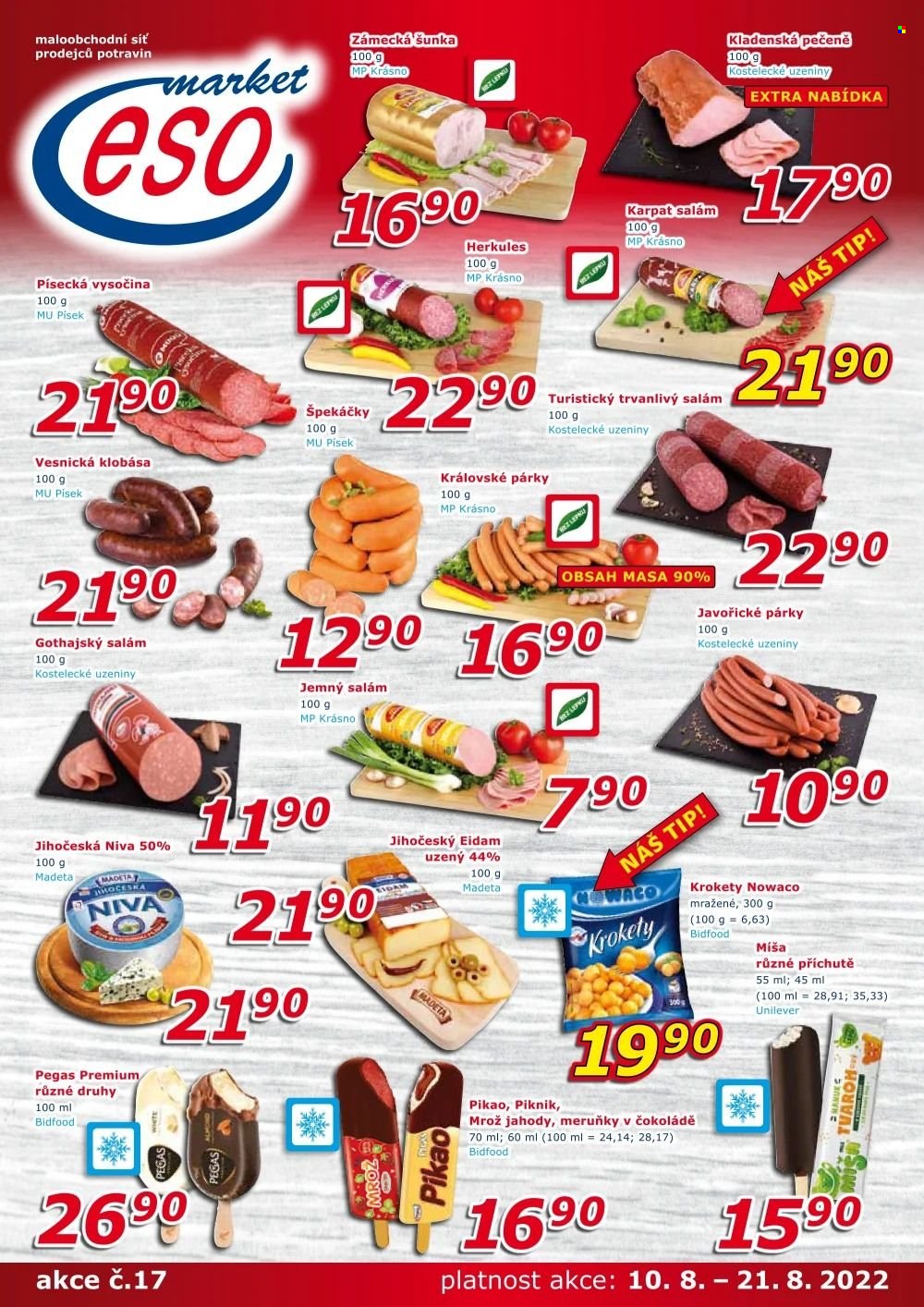 Leták ESO MARKET - 10.8.2022 - 21.8.2022. Strana 1