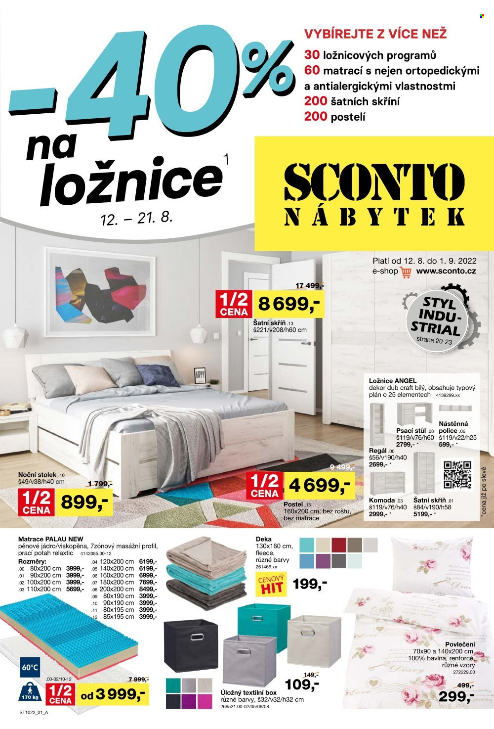 Leták SCONTO NÁBYTEK - 12.8.2022 - 1.9.2022. Strana 1