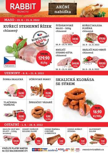 Leták RABBIT řeznictví - 15.8.2022 - 21.8.2022.