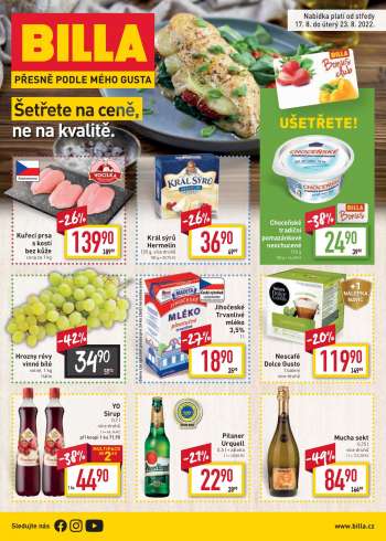 Leták BILLA - 17.8.2022 - 23.8.2022.
