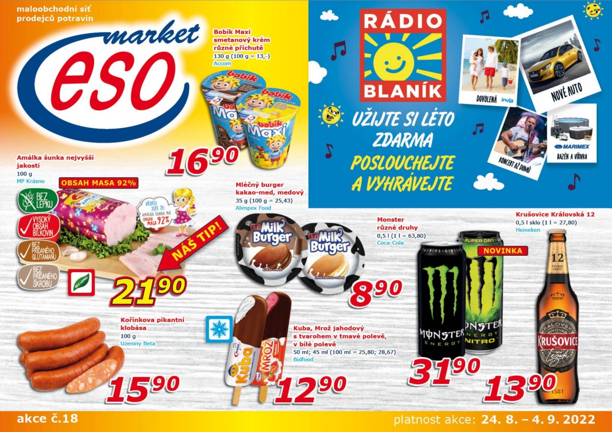 Leták ESO MARKET - 24.8.2022 - 4.9.2022. Strana 1