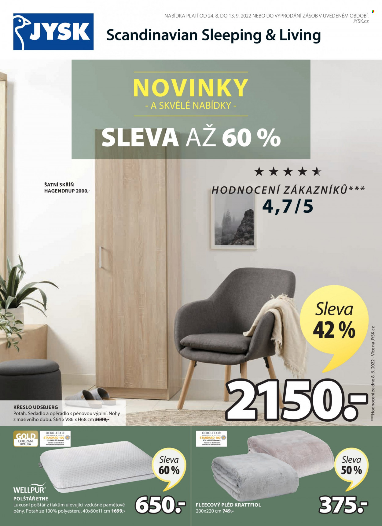Leták JYSK - 24.8.2022 - 13.9.2022. Strana 1