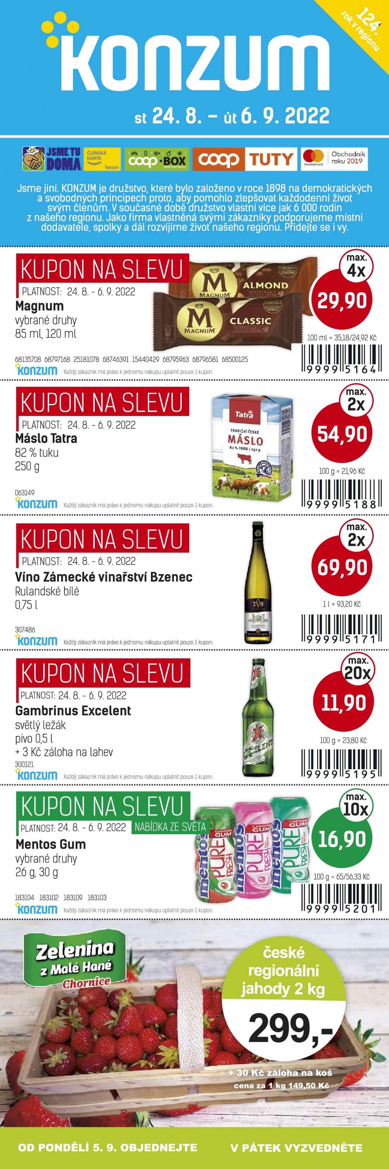 Leták Konzum - 24.8.2022 - 6.9.2022. Strana 1