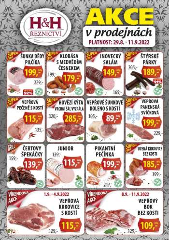 Leták Řeznictví H&H - 29.8.2022 - 11.9.2022.
