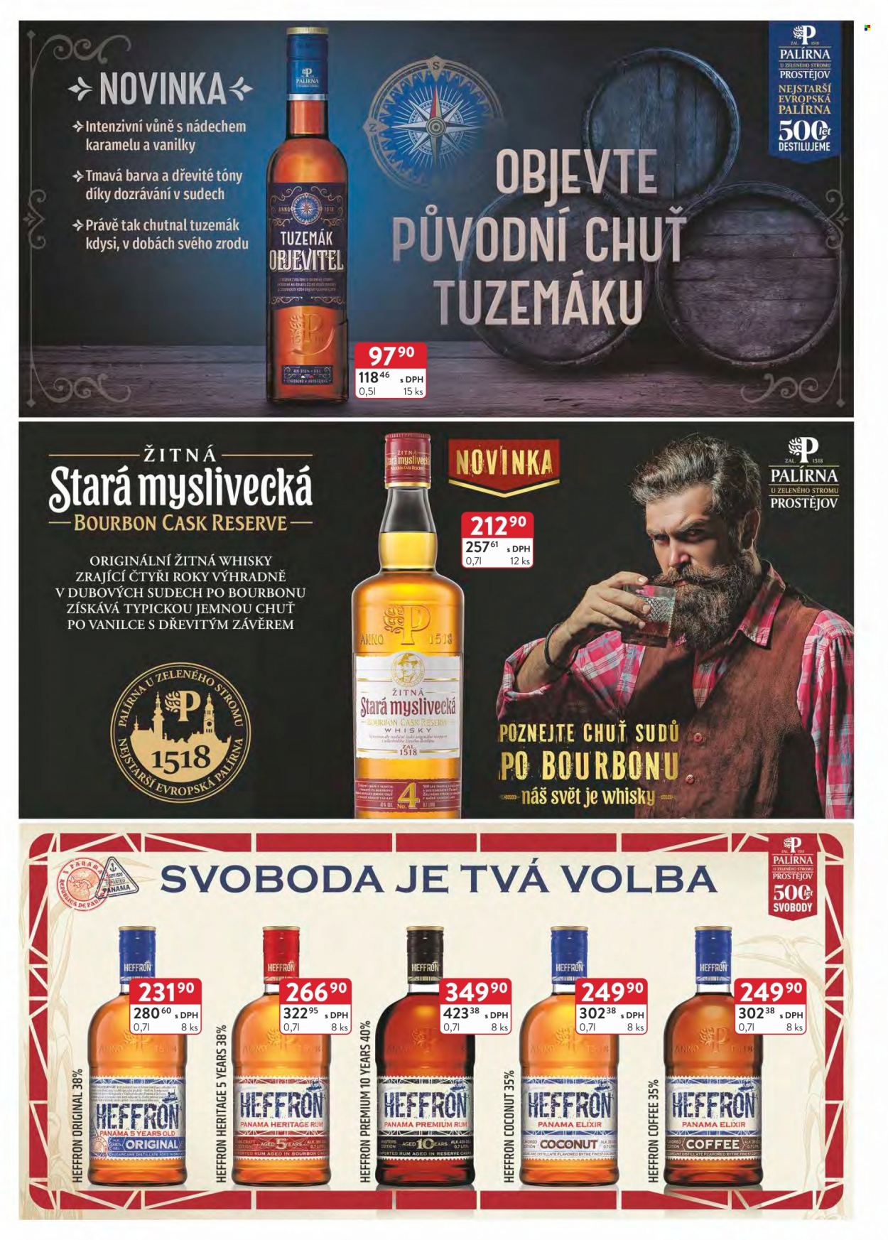 thumbnail - Leták Astur & Qanto velkoobchod - 1.9.2022 - 30.9.2022 - Produkty v akci - alkohol, Stará Myslivecká, rum, Tuzemák, Elixir, whisky, Bourbon, Heffron. Strana 26.