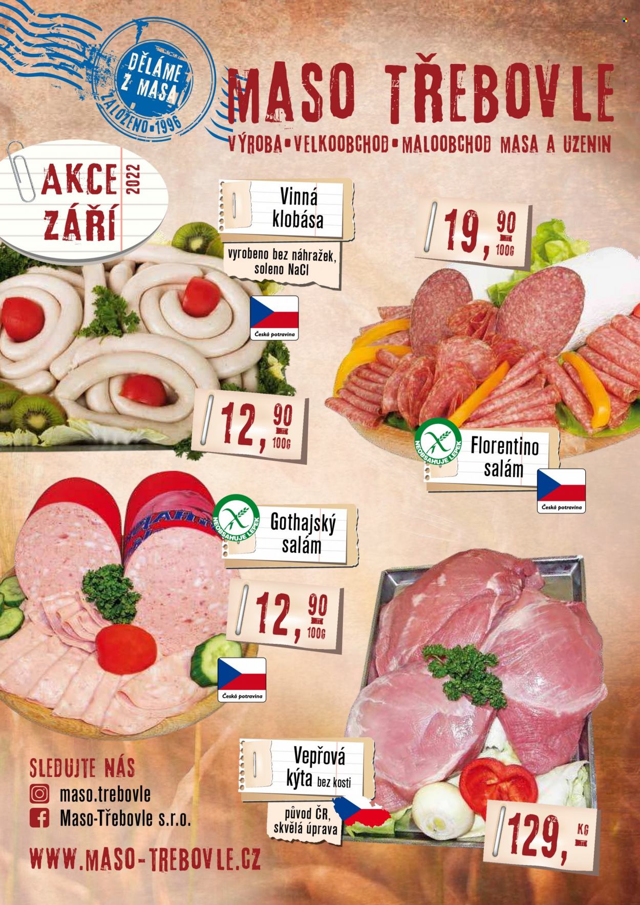 Leták Maso Třebovle - 1.9.2022 - 30.9.2022. Strana 1