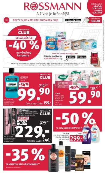 Leták ROSSMANN - 31.8.2022 - 13.9.2022.