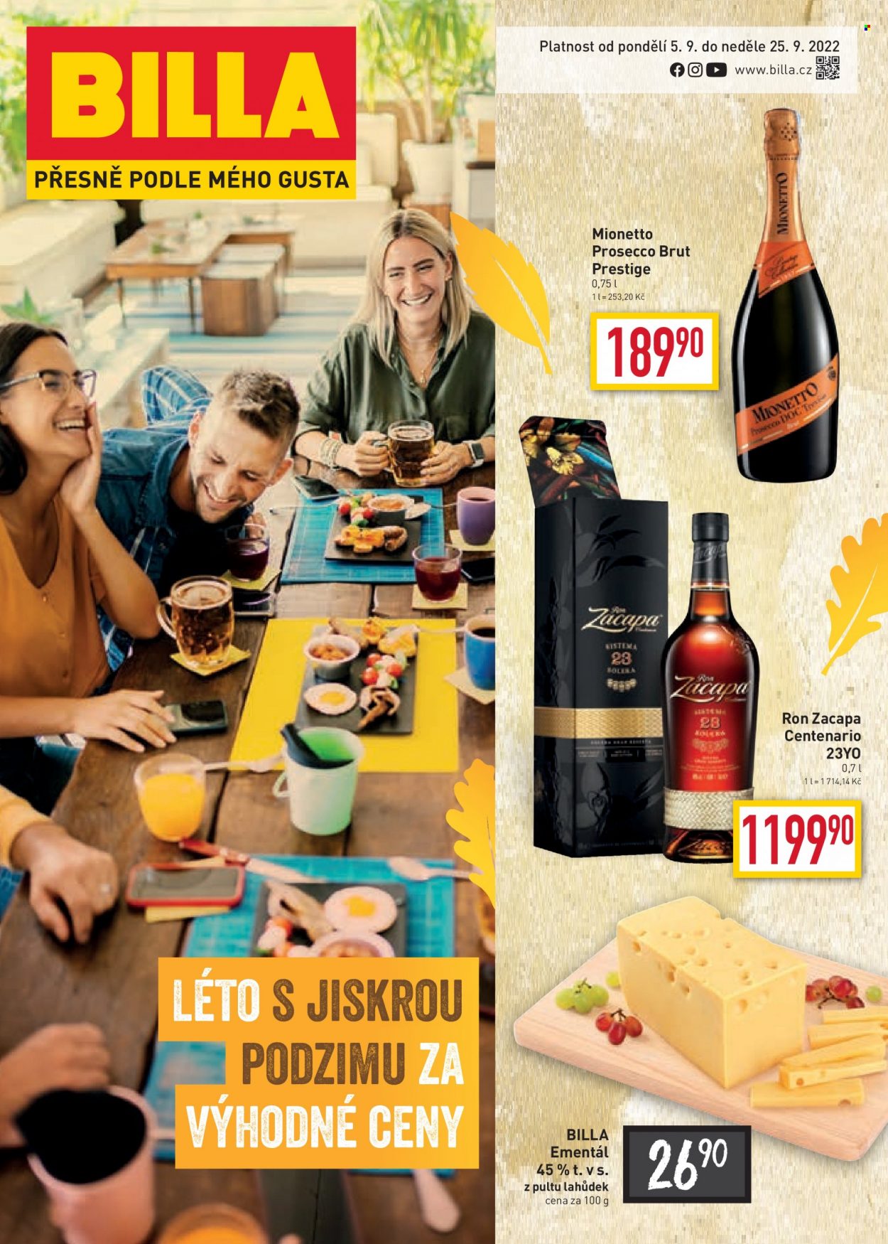 Leták BILLA - 5.9.2022 - 25.9.2022. Strana 1