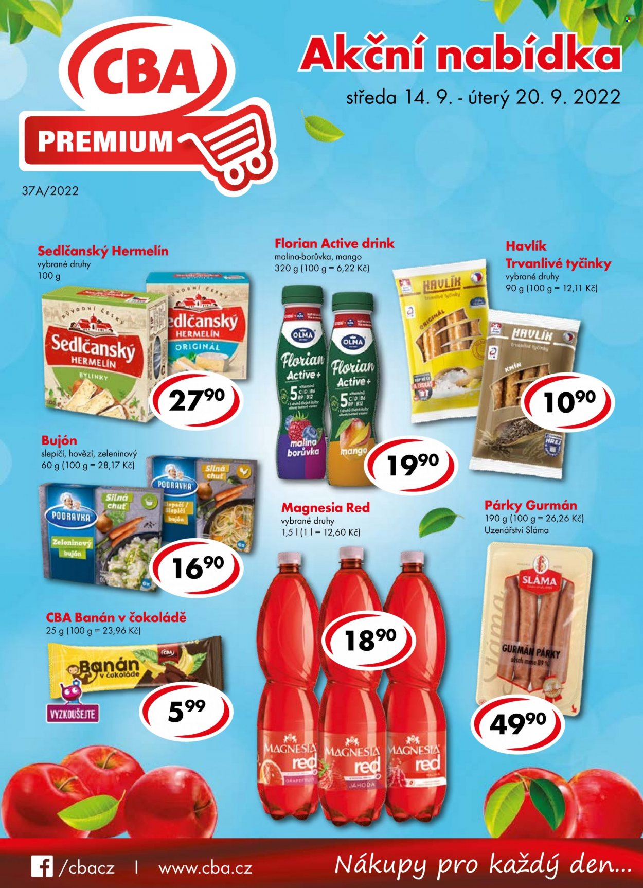 Leták CBA Premium - 14.9.2022 - 20.9.2022. Strana 1