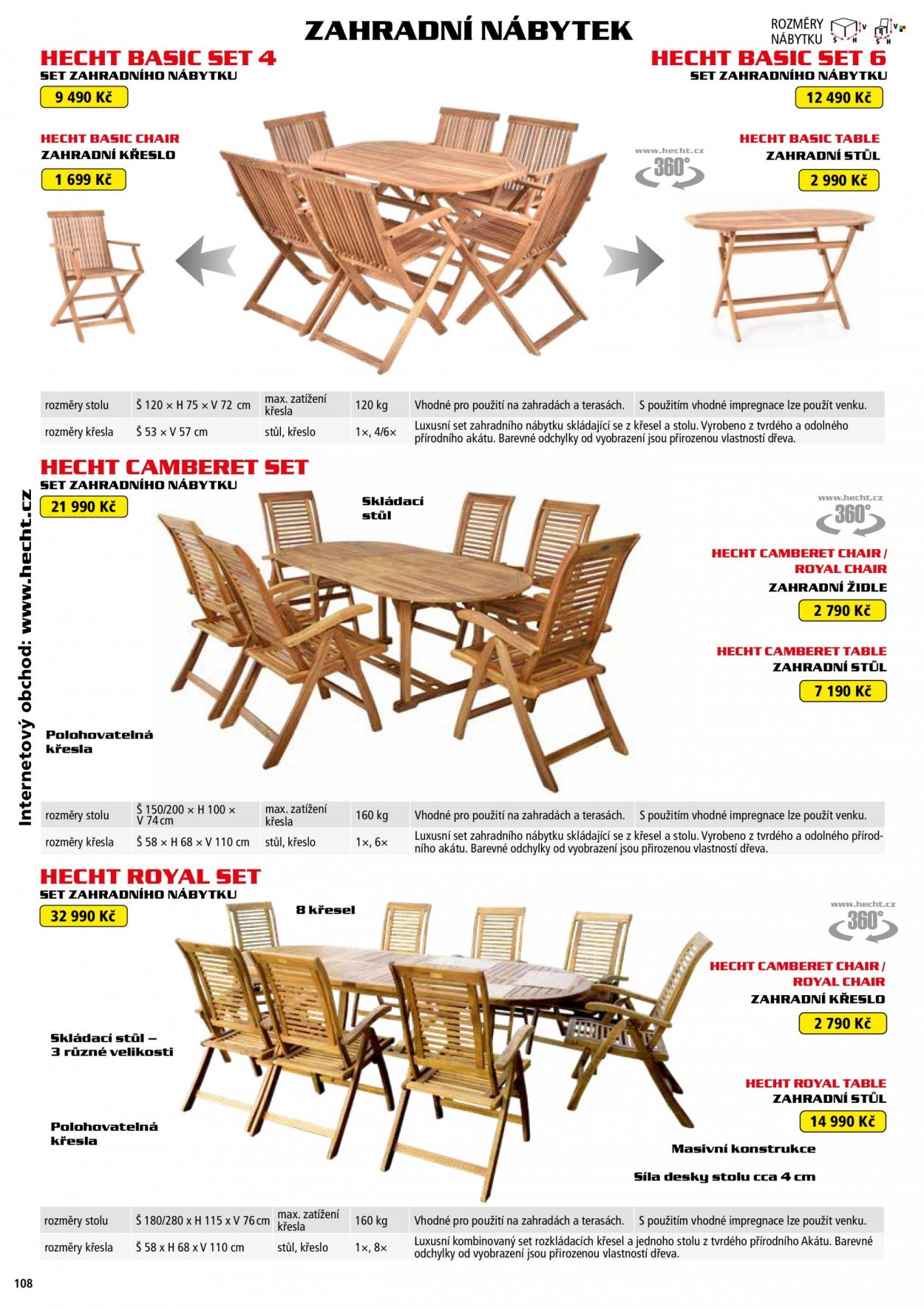 thumbnail - Leták Hecht - 28.8.2022 - 28.2.2023 - Produkty v akci - Hecht, impregnace, skládací stolek. Strana 108.
