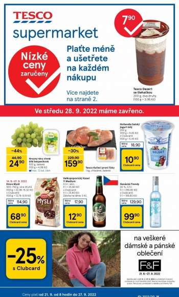 Leták TESCO supermarket - 21.9.2022 - 27.9.2022.
