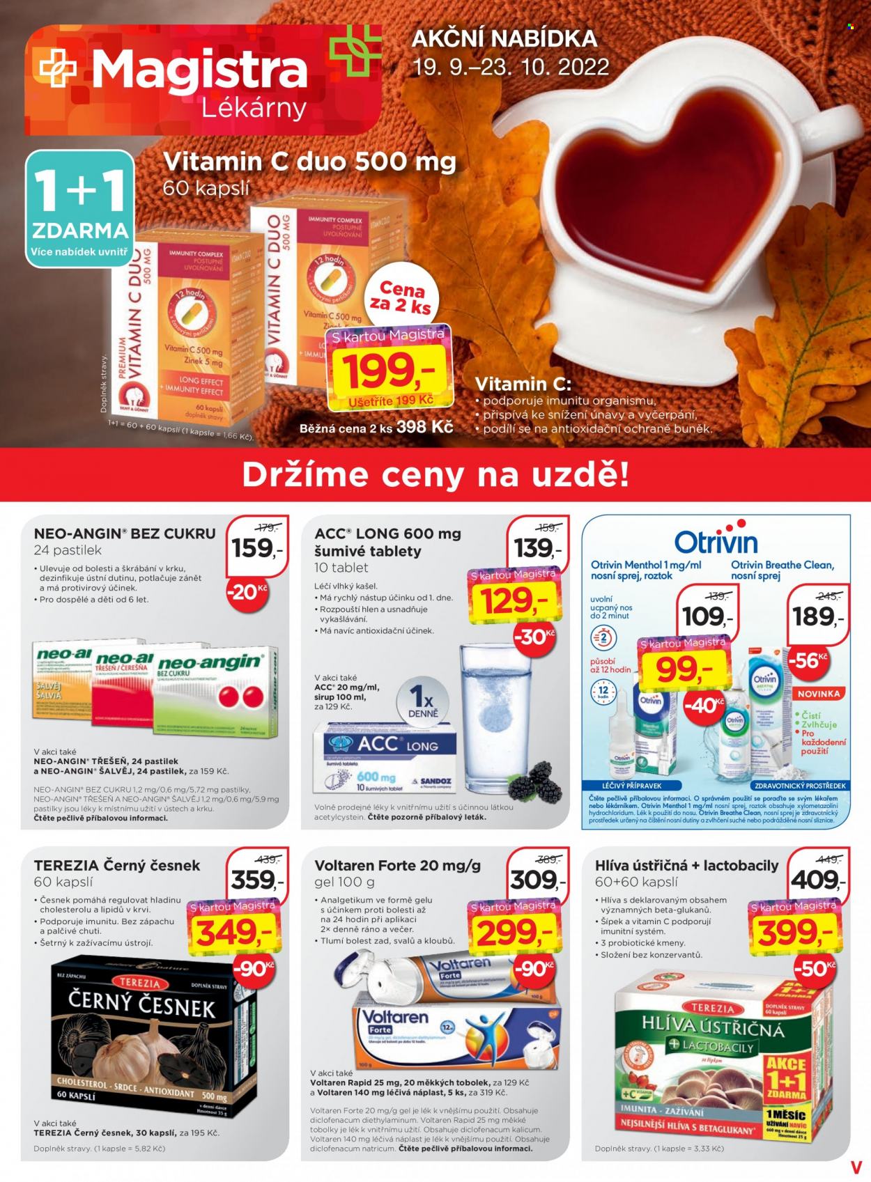 Leták Magistra Lékárny - 19.9.2022 - 23.10.2022. Strana 1