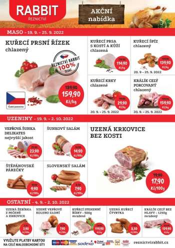 Leták RABBIT řeznictví - 19.9.2022 - 25.9.2022.