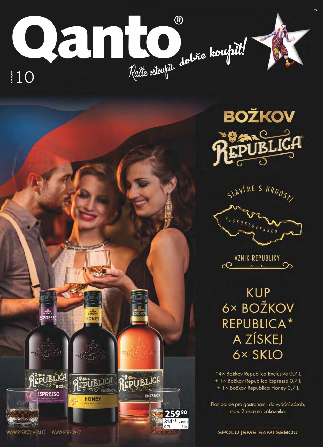 thumbnail - Leták Astur & Qanto velkoobchod - 1.10.2022 - 31.10.2022 - Produkty v akci - alkohol, rum, Božkov, Božkov Republica. Strana 1.