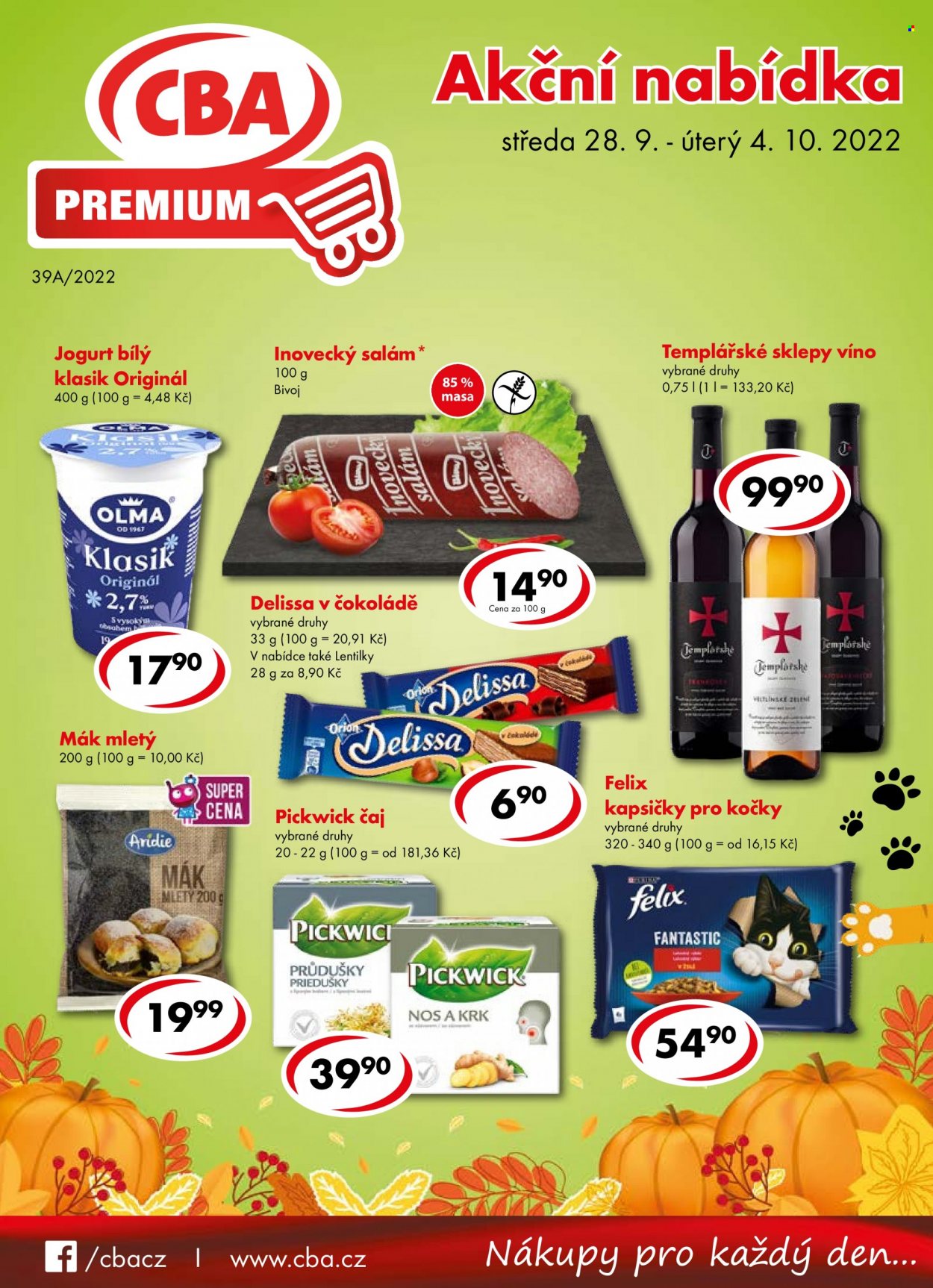 Leták CBA Premium - 28.9.2022 - 4.10.2022. Strana 1