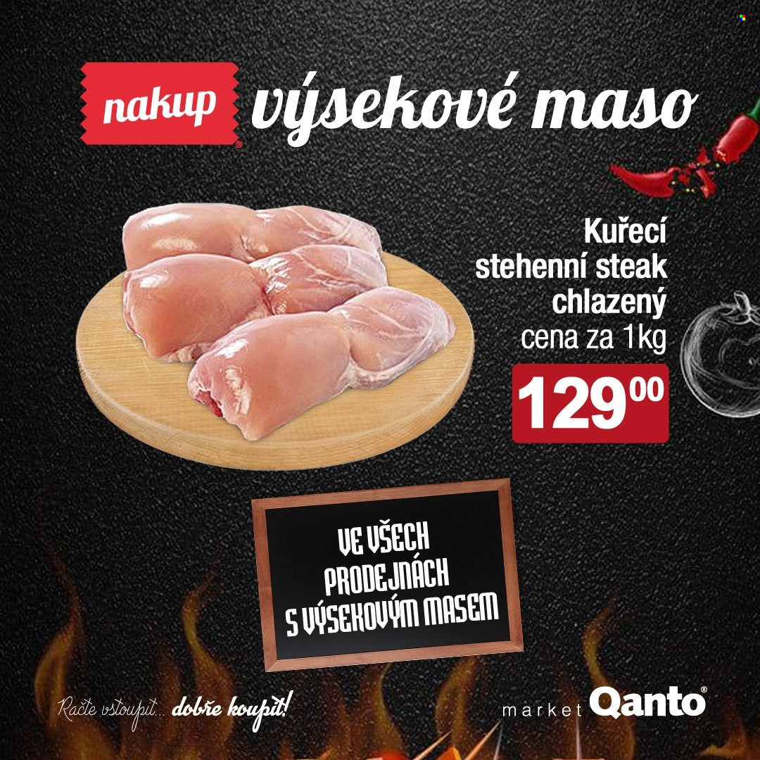 thumbnail - Leták Qanto market - 30.9.2022 - 2.10.2022 - Produkty v akci - kuřecí stehenní řízky, kuřecí maso. Strana 4.