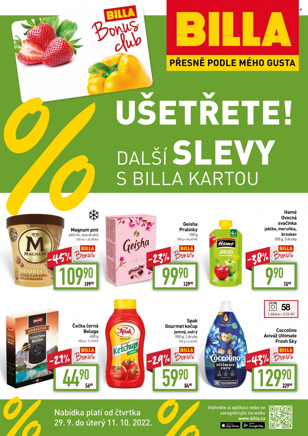 Leták BILLA - 29.9.2022 - 11.10.2022. Strana 1