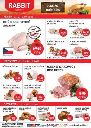 Leták RABBIT řeznictví - 3.10.2022 - 9.10.2022.