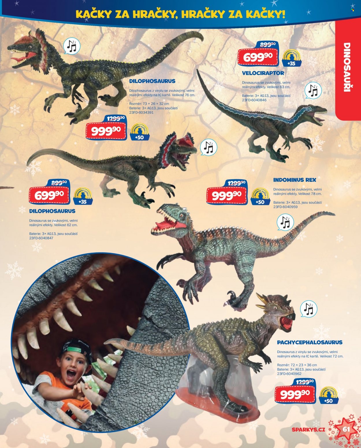 thumbnail - Leták Sparkys - 1.10.2022 - 31.12.2022 - Produkty v akci - dinosaurus, hračky. Strana 61.