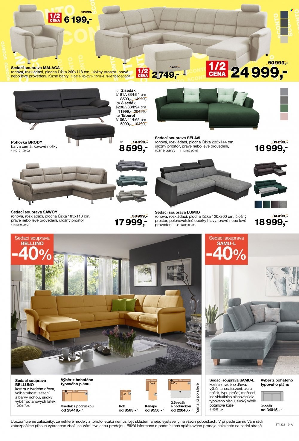 Leták SCONTO NÁBYTEK - 14.10.2022 - 3.11.2022. Strana 10