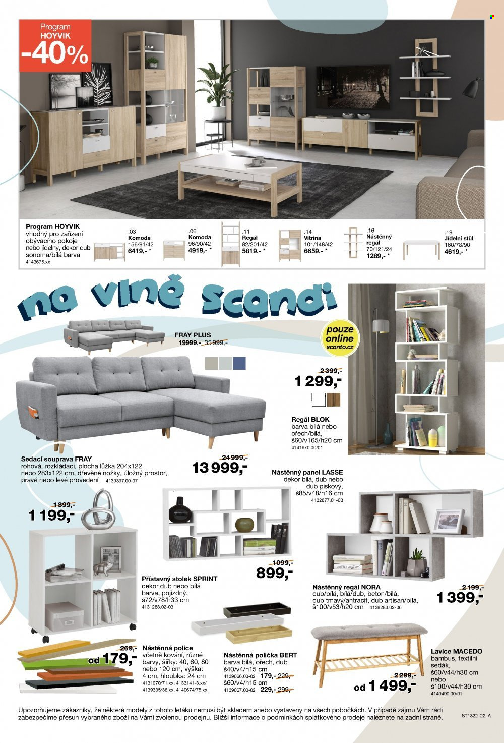 Leták SCONTO NÁBYTEK - 14.10.2022 - 3.11.2022. Strana 22
