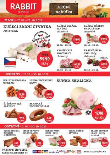 Leták RABBIT řeznictví - 17.10.2022 - 30.10.2022.