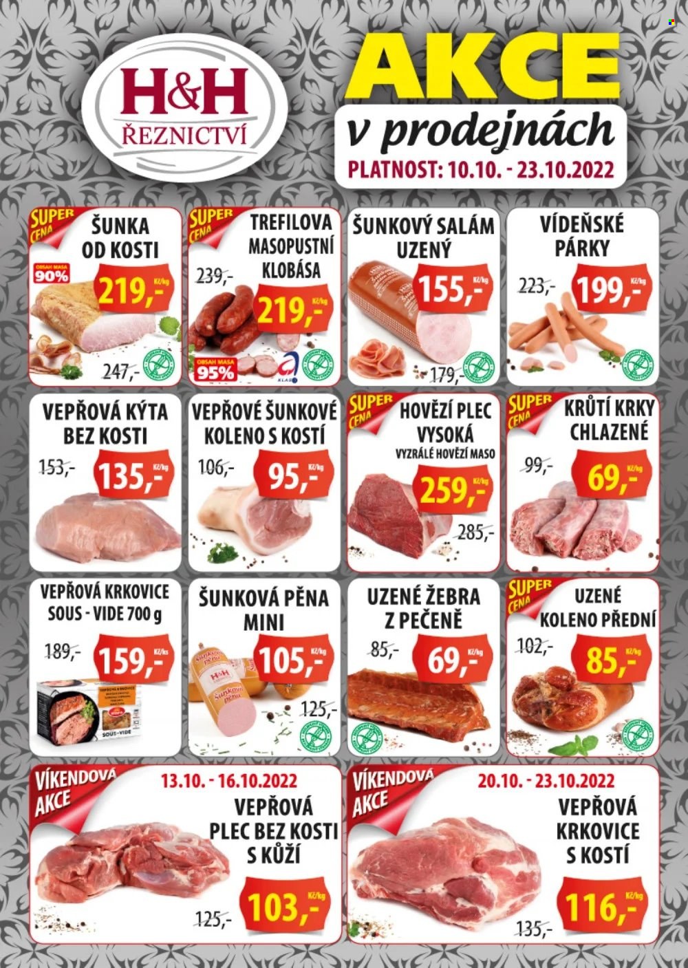 Leták Řeznictví H&H - 10.10.2022 - 23.10.2022. Strana 1