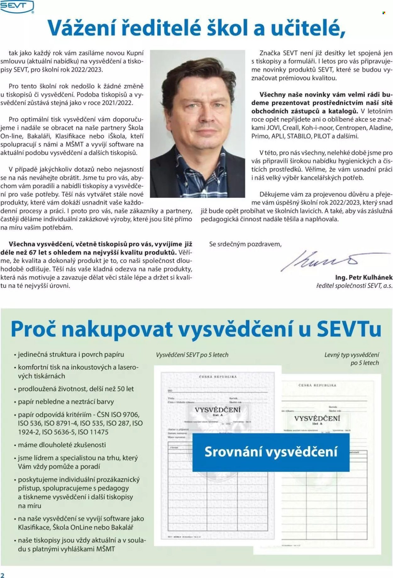 thumbnail - Leták SEVT - Produkty v akci - Pilot, Stabilo, tiskopis, Centropen, Koh-i-noor. Strana 2.