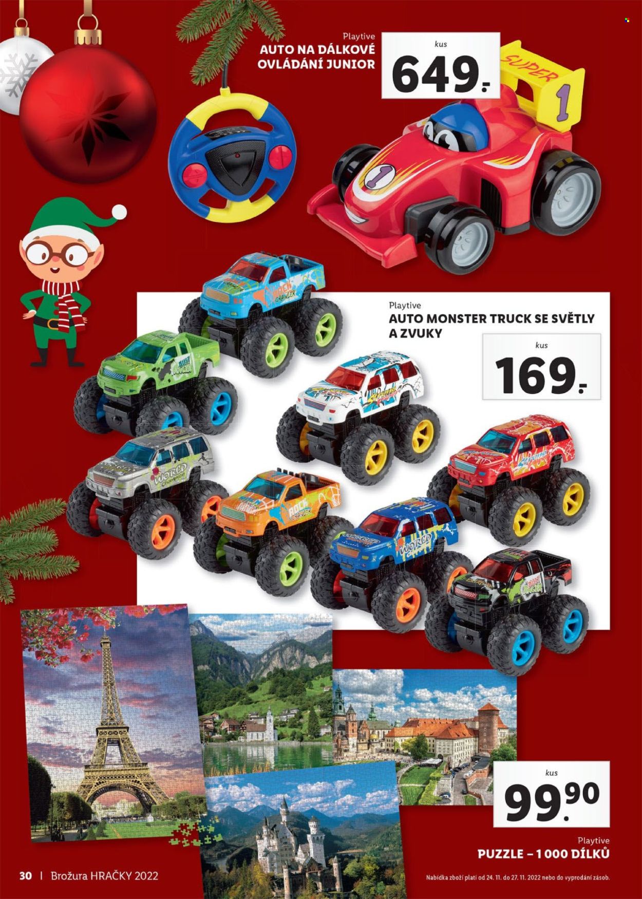 thumbnail - Leták Lidl - 24.10.2022 - 18.12.2022 - Produkty v akci - RC auto, truck, autíčko, puzzle, hračky, hračka na dálkové ovládání. Strana 30.